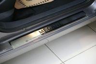 Накладки на внутренние пороги с логотипом на металл для Renault Megane III ﻿5D 2009, Союз-96 REMG.31.3657