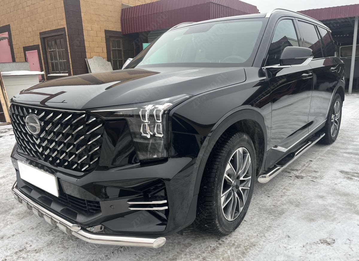 Пороги труба с проступью для автомобиля GAC GS8 2023 арт. GAC.GS8.23.93