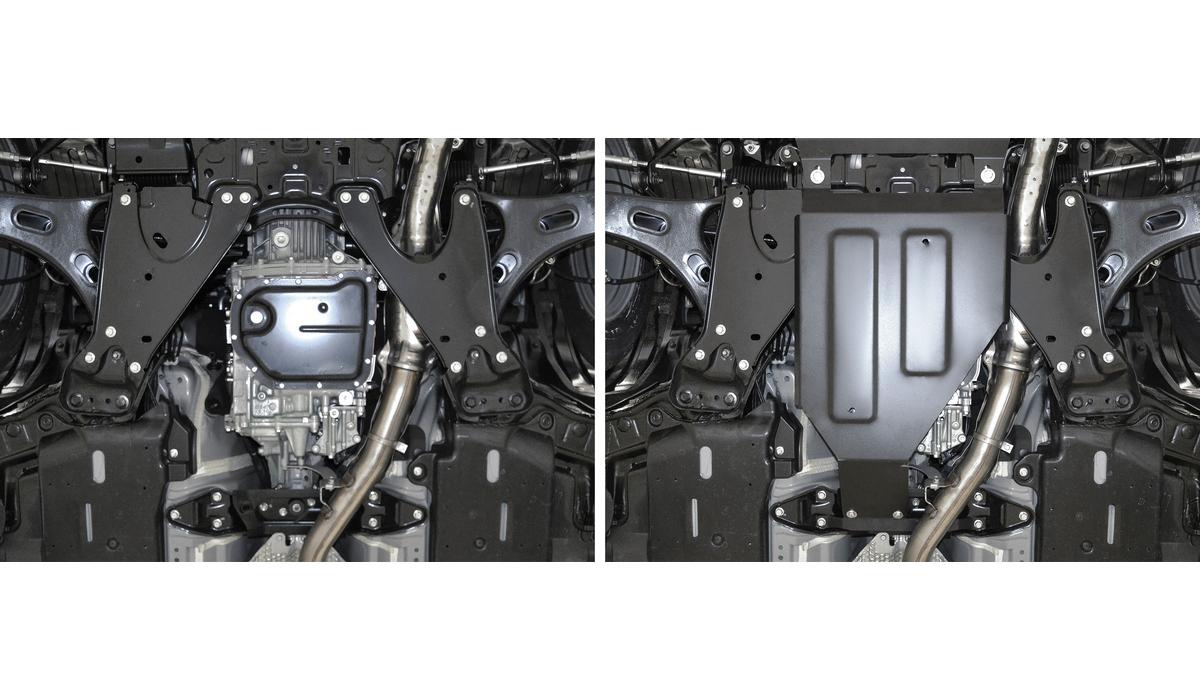 Защита КПП АвтоБроня для Subaru XV II (V - 2.0) 4WD 2017-н.в., штампованная, сталь 1.8 мм, с крепежом, 111.05435.1