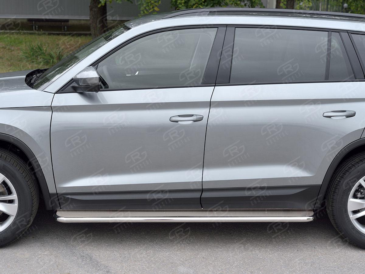 Пороги труба d42 с листом вариант 3 на Skoda Kodiaq, Slitkoff SKKL-0027733