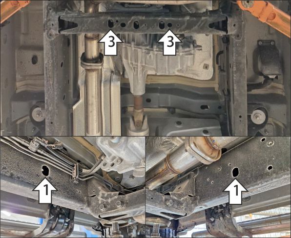 Защита алюминиевая Мотодор (Раздаточная коробка), 5 мм,  Dodge Ram 1500  2024- арт. 32918