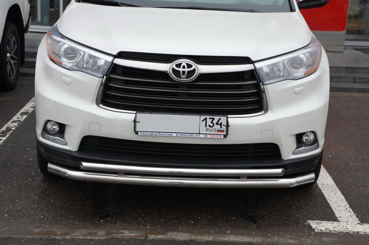 Защита переднего бампера двойная для автомобиля TOYOTA Highlander  2014. THL.14.03, Россия