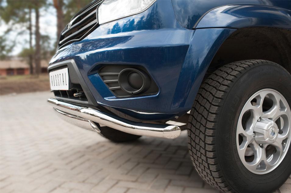 Защита переднего бампера d57 волна d75х42 для UAZ Patriot 2014, Slitkoff UPZ-002064