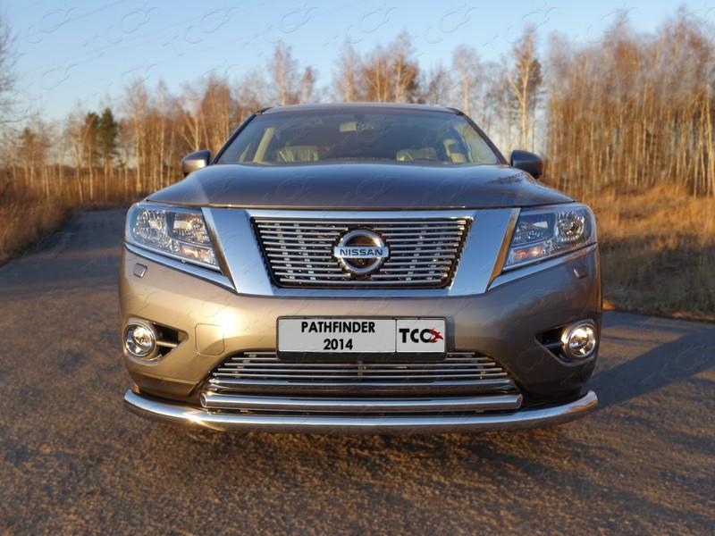 Решетка радиатора нижняя 12 мм для автомобиля Nissan Pathfinder 2014-, TCC Тюнинг NISPAT14-07