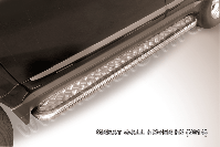 Защита порогов d57 с листом усиленная Great Wall Hover H3 (2014-2016) Black Edition, Slitkoff, арт. GWHNR-H3-006BE
