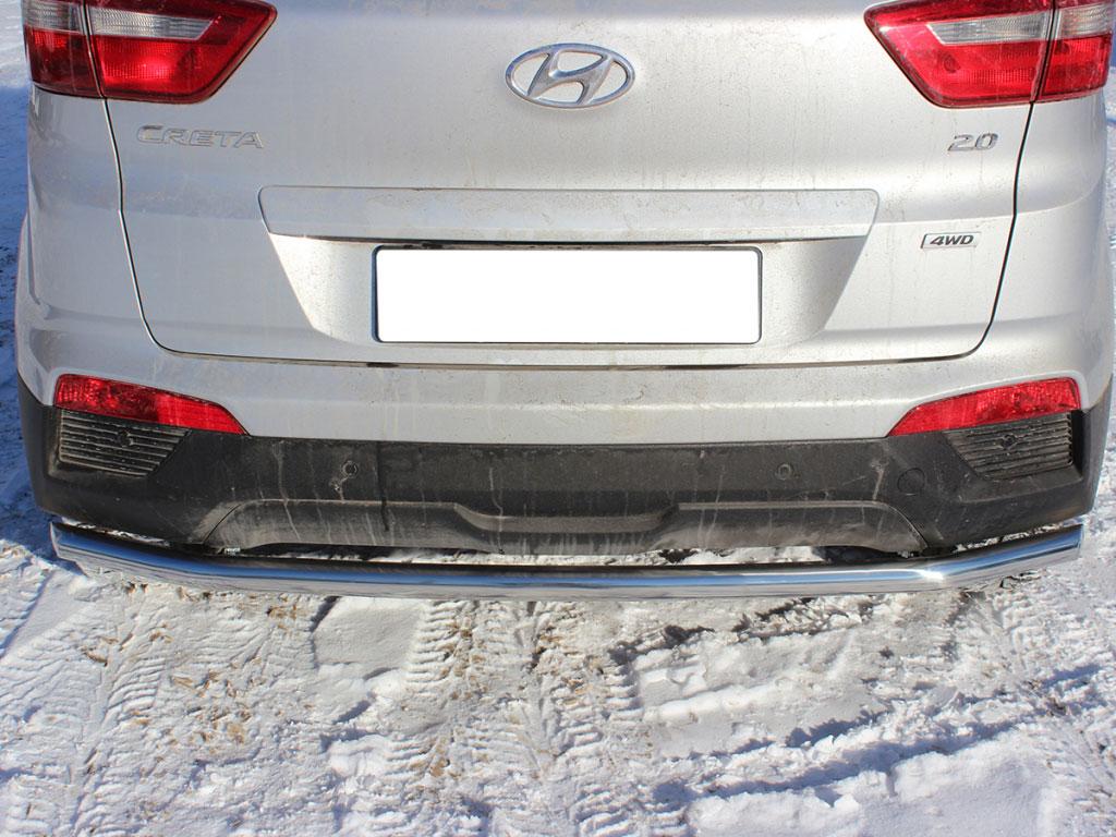 Защита заднего бампера одинарная d53 на Hyundai Creta (Хенде Крета), Технотек HCR16_3