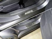 Накладки на пороги (лист шлифованный надпись ASX) 4шт для автомобиля Mitsubishi ASX 2017-