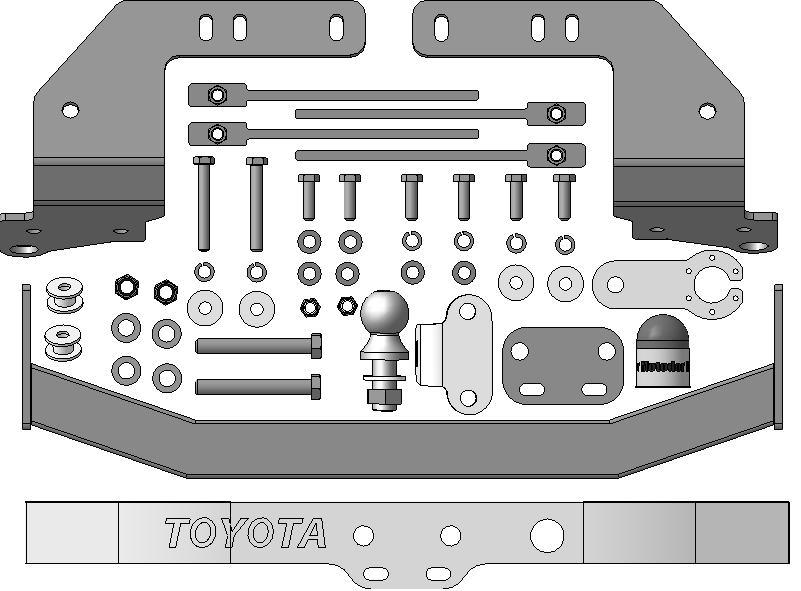 Фаркоп для Toyota Land Cruiser 200 , тип шара FE, Motodor арт. 92517-FEN