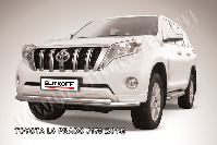 Защита переднего бампера d57+d57 двойная Toyota Land Cruiser Prado J150 (2013-2017) , Slitkoff, арт. TOP14-004