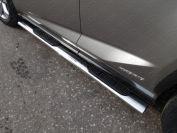 Пороги овальные с накладкой 120х60 мм для автомобиля Lexus NX 200 2014-2017 (кроме F-Sport), TCC Тюнинг LEXNX20014-07