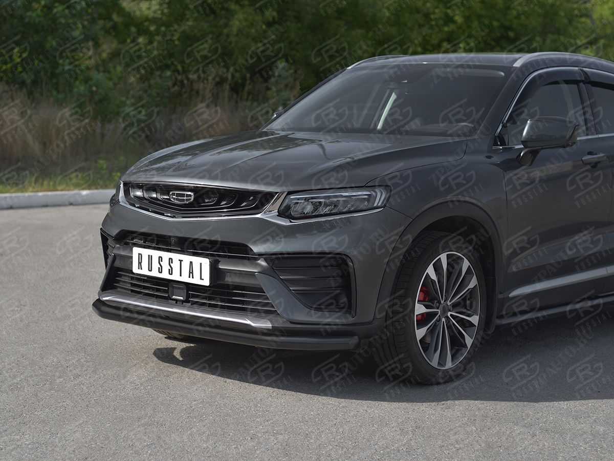GEELY TUGELLA 2020- Защита переднего бампера d57 секции black GTGZ-003942CH