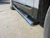 Пороги овальные с накладкой 120х60 мм для автомобиля Toyota Highlander 2010-2013, TCC Тюнинг TOYHIGHL10-06