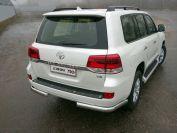 Защита задняя (уголки овальные) 75х42 мм для автомобиля Toyota Land Cruiser 200 2015- (кроме EXECUTIVE), TCC Тюнинг TOYLC20015-16