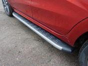 Пороги алюминиевые с пластиковой накладкой (карбон серые) 1720 мм для автомобиля Lada XRAY 2016- TCC Тюнинг арт. LADXRAY16-21GR
