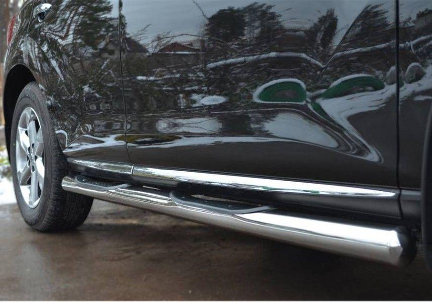 Пороги труба d76 с накладками вариант 3 для Nissan Murano 2010, Slitkoff NMT-0103183