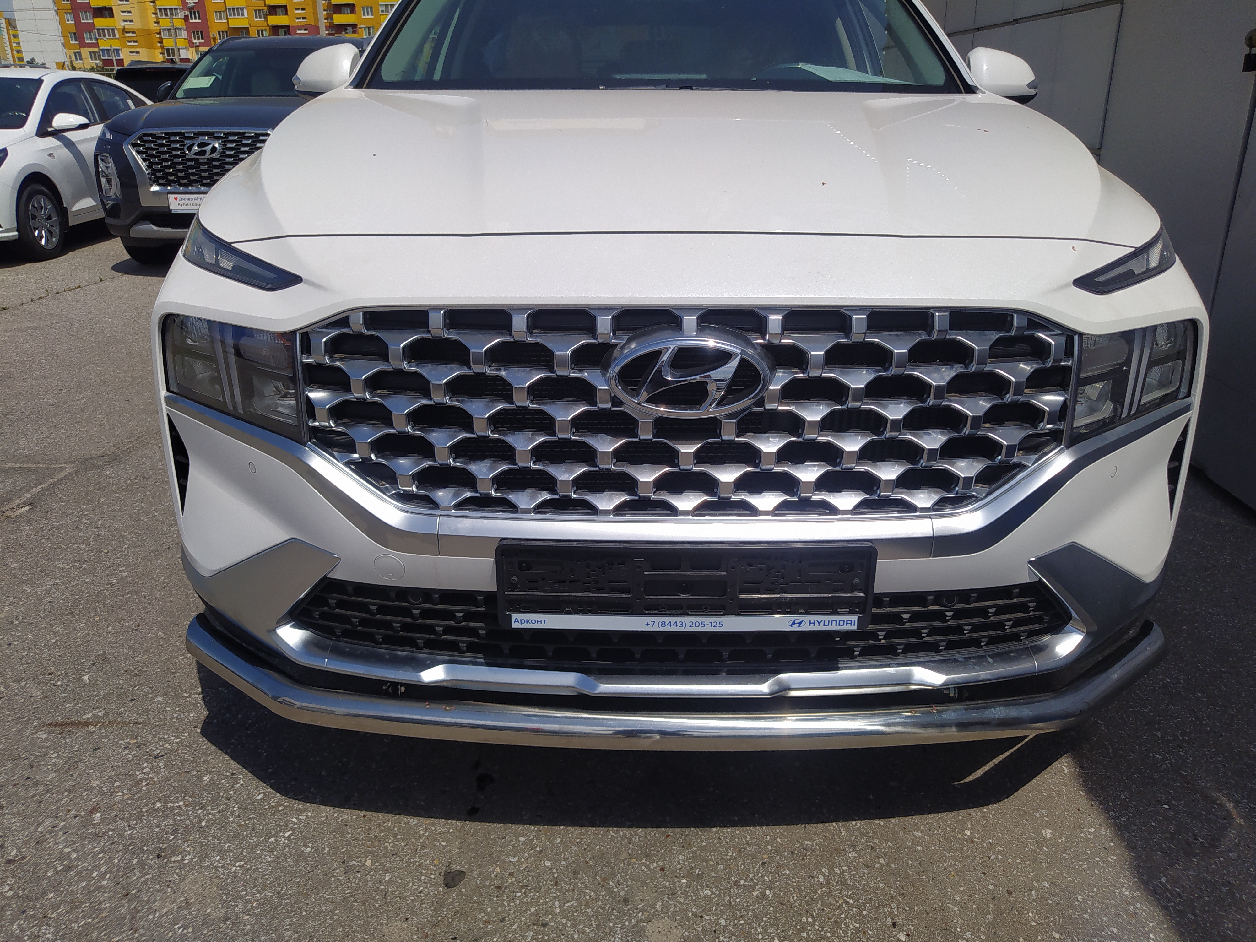 Защита переднего бампера для автомобиля HYUNDAI Santa Fe 2021 арт. HYSF.21.02