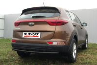 Защита заднего бампера d57 черная Kia Sportage (2016-2021) , Slitkoff, арт. KSP16-007B