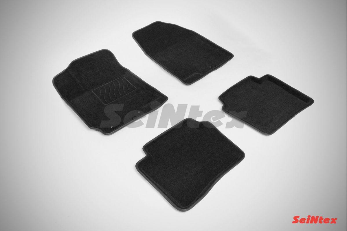 Ковры салонные 3D черные для Hyundai Solaris 2010-, Seintex 83436