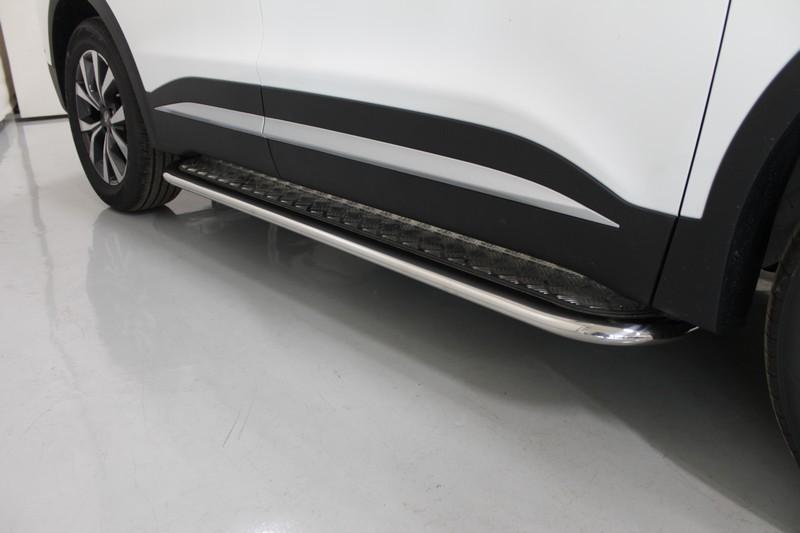 Пороги с площадкой 75х42 мм для автомобиля Chery Tiggo 7 PRO 2020 арт. CHERTIG7P20-29