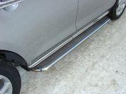 Пороги овальные с накладкой 75х42 мм для автомобиля Mazda CX-7 2010-2012, TCC Тюнинг MAZCX710-08