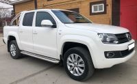 Пороги с накладным листом для автомобиля VOLKSWAGEN Amarok 2016 арт. VWA.16.42