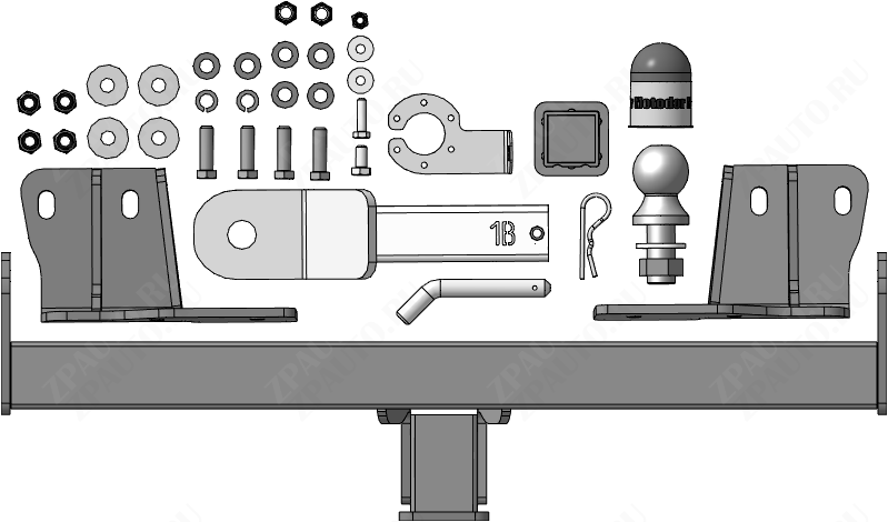 Фаркоп Haval H7 2024-, тип шара E, MOTODOR, арт. 93126-E