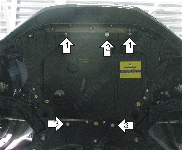 Защита двигателя, кпп стальная Motodor для Suzuki Splash 2008- (2 мм, сталь), 02415