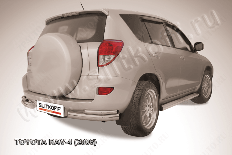 Уголки d76+d42 двойные Toyota Rav-4 (2005-2010) Black Edition, Slitkoff, арт. TR4010BE
