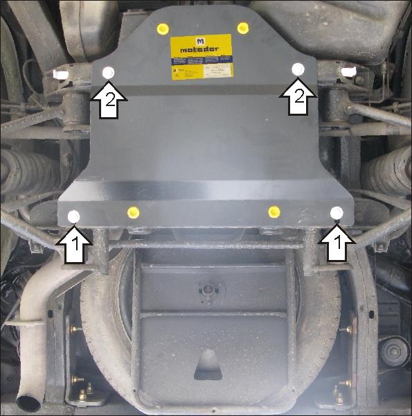 Защита стальная Мотодор (Задний дифференциал), 3 мм, Сталь для Mercedes-benz M-class 1998-2005 арт. 11202