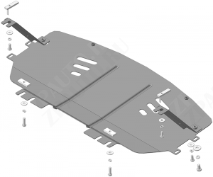 Защита радиатора стальная Motodor для BMW 3er Е90 2008-2011 (2 мм, сталь), 00226