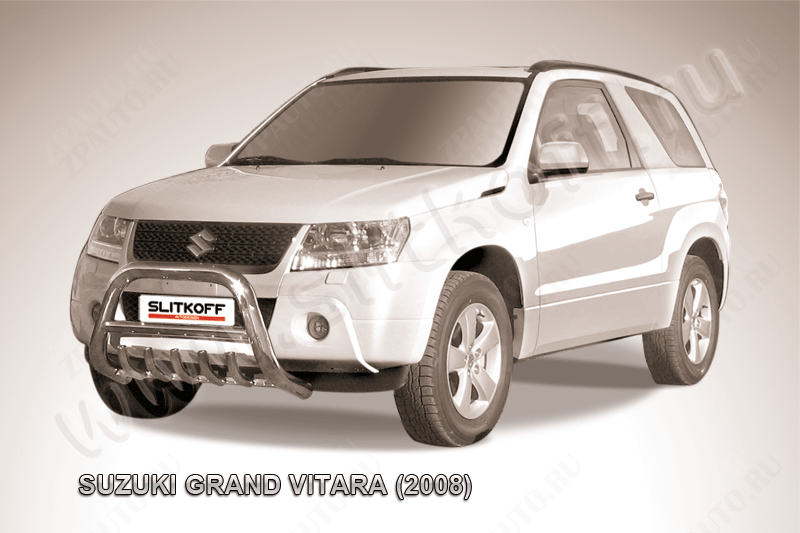 Кенгурятник d76 низкий с защитой картера Suzuki Grand Vitara 3 doors (2008-2012) , Slitkoff, арт. SGV3D08001