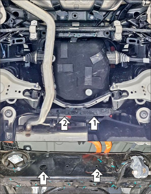 Защита алюминиевая Мотодор (Задний электромотор), 4 мм,  Li L6  2024- арт. 349905