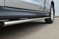 Пороги труба d75х42 овал с проступью для Mitsubishi ASX 2013, Slitkoff MASO-001326