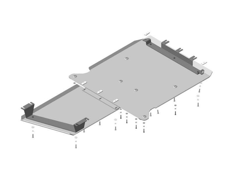 Защита двигателя, кпп алюминиевая Motodor для Jaguar F-Pace 2016- (5 мм, алюминий), 35803