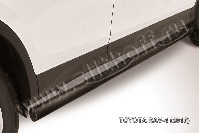 Защита порогов d76 с проступями черная Toyota Rav-4 (2012-2015) , Slitkoff, арт. TR413-007B