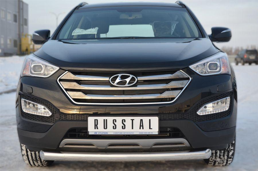 Защита переднего бампера d76 для Hyundai Santa Fe 2012, Slitkoff HSFZ-001219