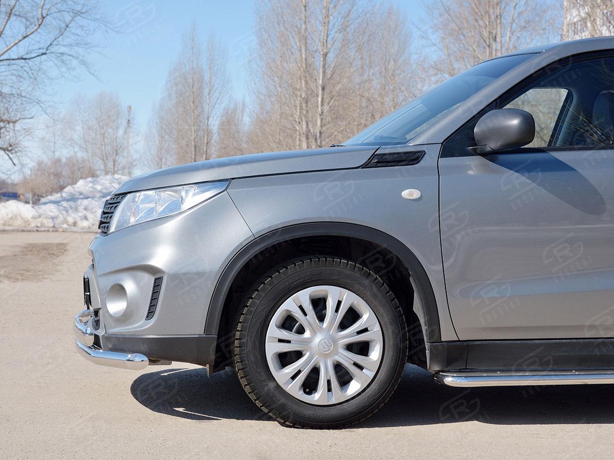 Защита переднего бампера d57/75х42 Suzuki Vitara 2015, Slitkoff SVZ-002640