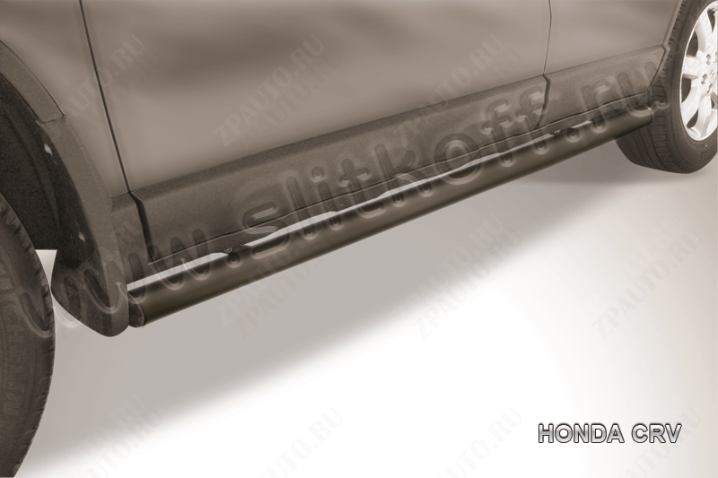 Защита порогов d57 труба черная Honda CR-V (2006-2009) , Slitkoff, арт. HCRV008B