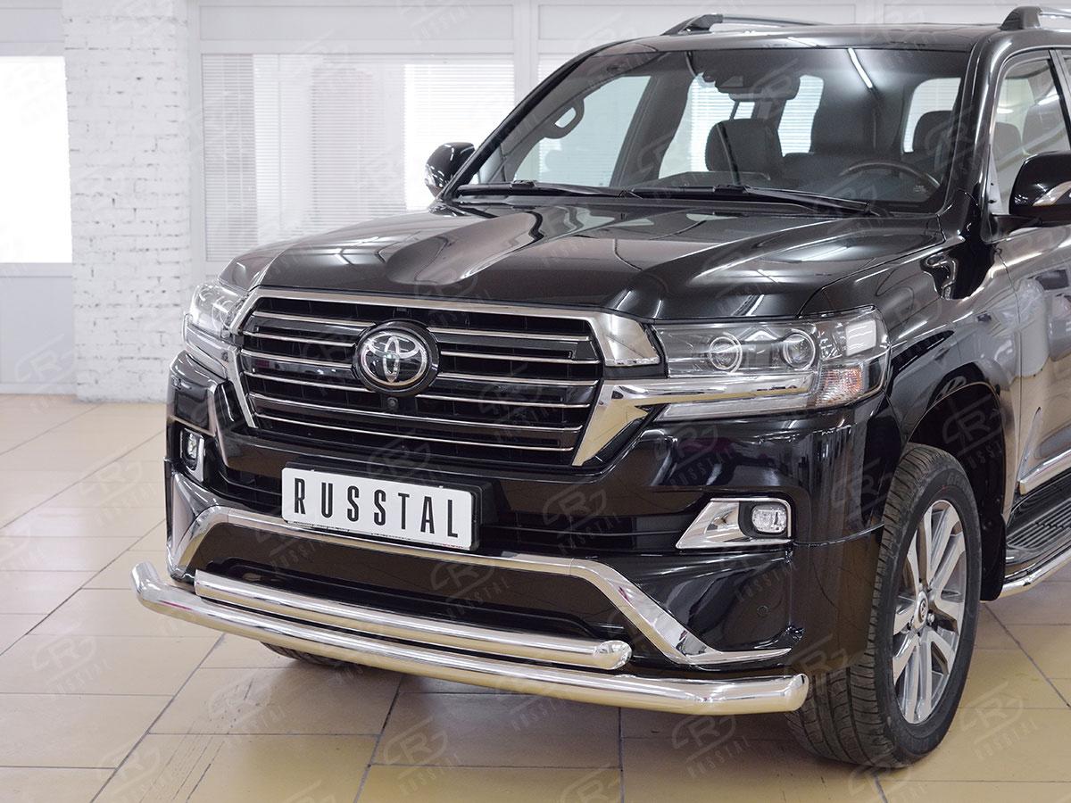 Защита переднего бампера d76/57 Toyota LC 200 Executive 2016, Slitkoff TLCZ-002558