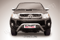 Кенгурятник d76 низкий широкий мини Toyota Hilux (2004-2011) Black Edition, Slitkoff, арт. THL005BE