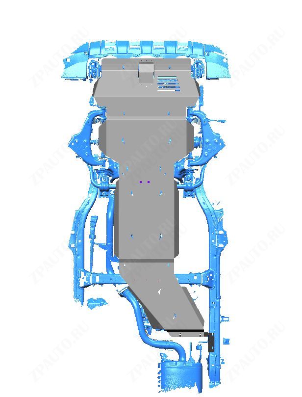 24.46ABC Защита ДВС, КПП и РК TOYOTA Land Cruiser PRADO 2024- (V-2,4 гибрид) из 4-х частей (Алюминий 4 мм)