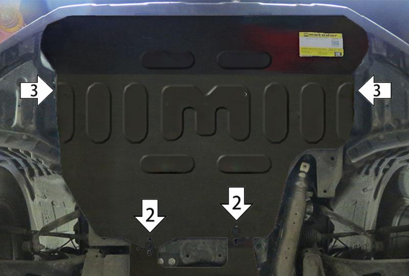 Защита стальная Мотодор (Двигатель), 2 мм, Сталь для Subaru Forester 2019- арт. 72201