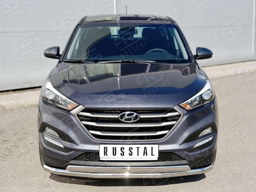 Защита переднего бампера d57/75х42 Hyundai Tucson 2015, Slitkoff HTZ-002232