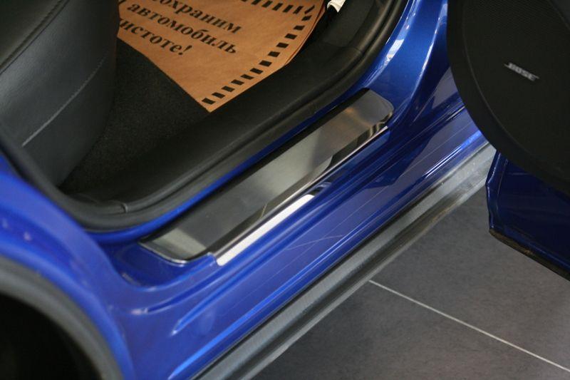 Накладки на внутренние пороги с логотипом вместо пластика для Mazda CX-7 2010, Союз-96 MACX.31.3136