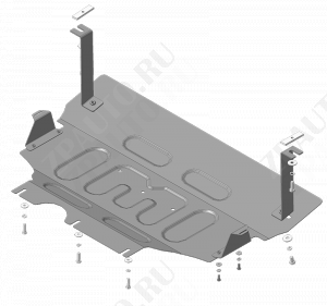 Защита стальная Мотодор (Двигатель, Коробка переключения передач), 2 мм, сталь для Volkswagen Golf VII 2012-2019 арт. 72303