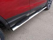Пороги овальные с накладкой 120х60 мм для автомобиля Nissan Qashqai 2019-, TCC Тюнинг NISQASH19-17