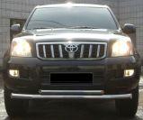 Защита переднего бампера d76/42 (3 секции) для Toyota Land Cruiser Prado 120, Slitkoff TPZ-000154