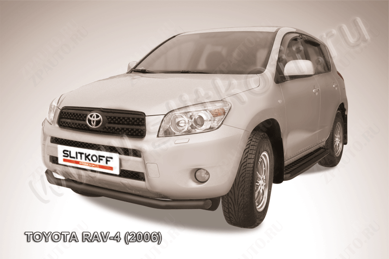 Защита переднего бампера d57 черная Toyota Rav-4 (2005-2010) , Slitkoff, арт. TR4006B