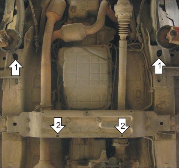 Защита стальная Мотодор (Коробка переключения передач), 3 мм, Сталь для Jeep Grand Cherokee II 1998-2005 арт. 15202