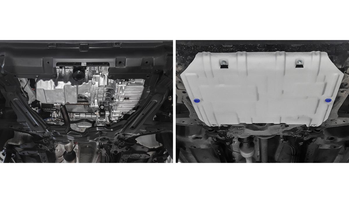 Защита картера и КПП Rival для Haval F7 2019-н.в., штампованная, алюминий 3 мм, с крепежом, 333.9417.1